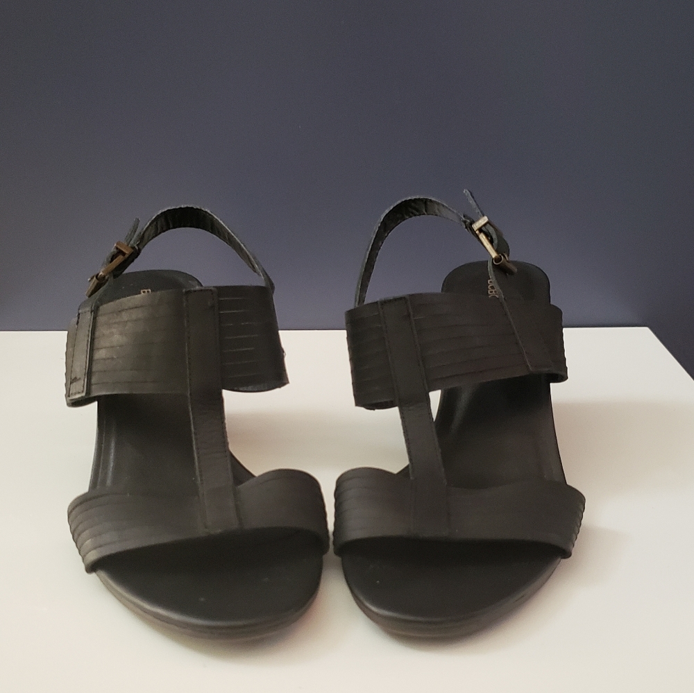 BCBG Generation Black Strap Sandal Heels